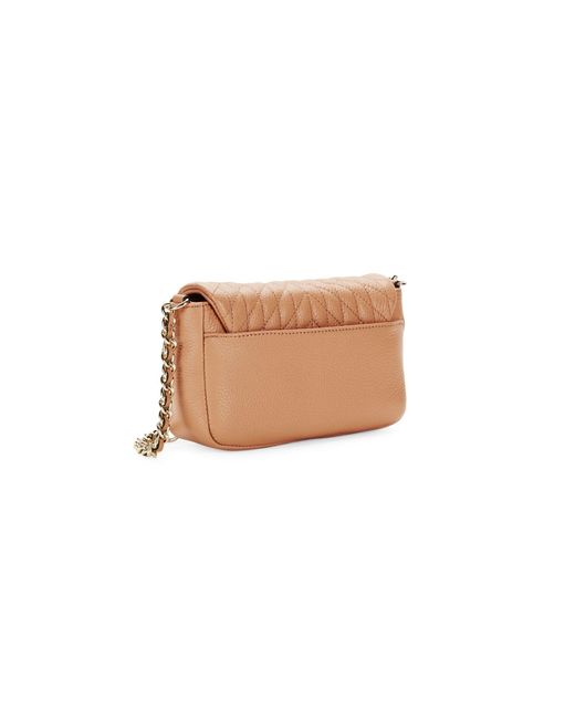 Karl Lagerfeld Agyness Quilted Leather Shoulder Bag in Beige (Natural) - Lyst