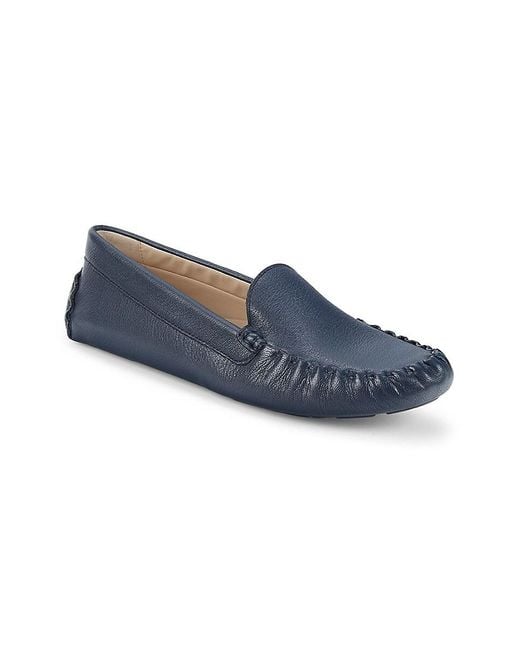 Cole Haan Blue Evelyn Leather Driving Loafers