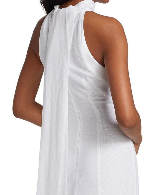 Galvan White Fortaleza Halterneck Gown