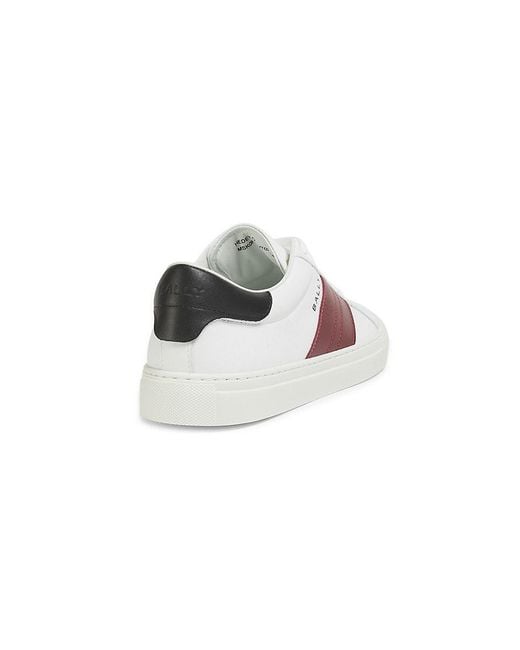 Bally Pink Logo Low-Top Leather Sneakers for men