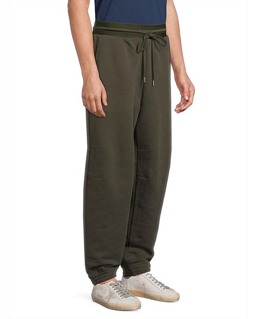 Helmut Lang Green Curve Combed Cotton Jogger Sweatpants for men