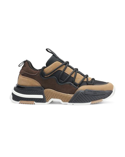 Karl Lagerfeld Brown Criss Cross Lacing Chunky Sneakers for men