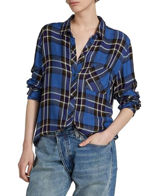 Rails Blue Hunter Plaid Button-Front Shirt