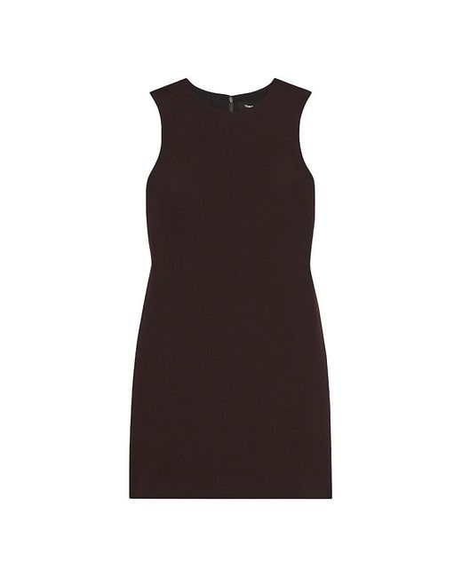 Theory Red Crepe Shift Minidress