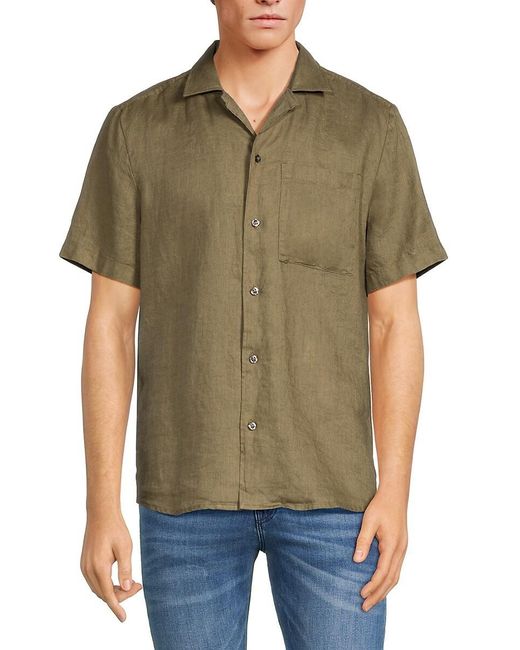 HUGO Green Ellino Linen Camp Shirt for men