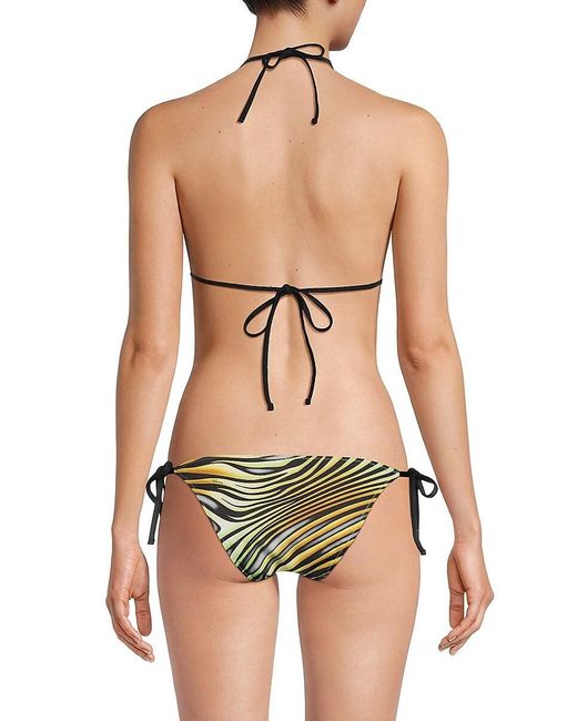Roberto Cavalli Black 2-piece Print Bikini Set