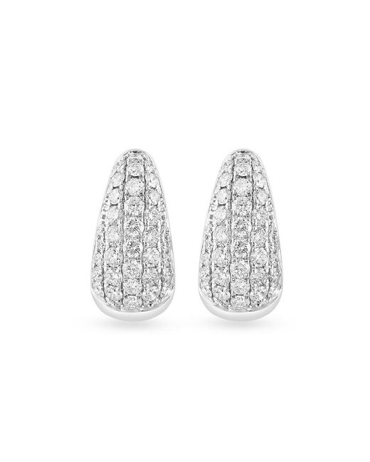 Effy White 14K & 0.94 Tcw Diamond Hoop Earrings