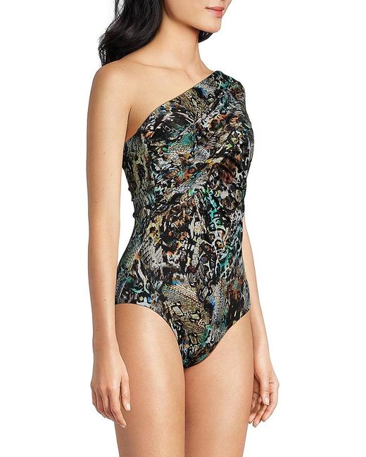Magicsuitr Multicolor Posh Mosh Goddess One-Shoulder One-Piece Swimsuit