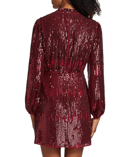Rixo Red Samantha Sequined Minidress