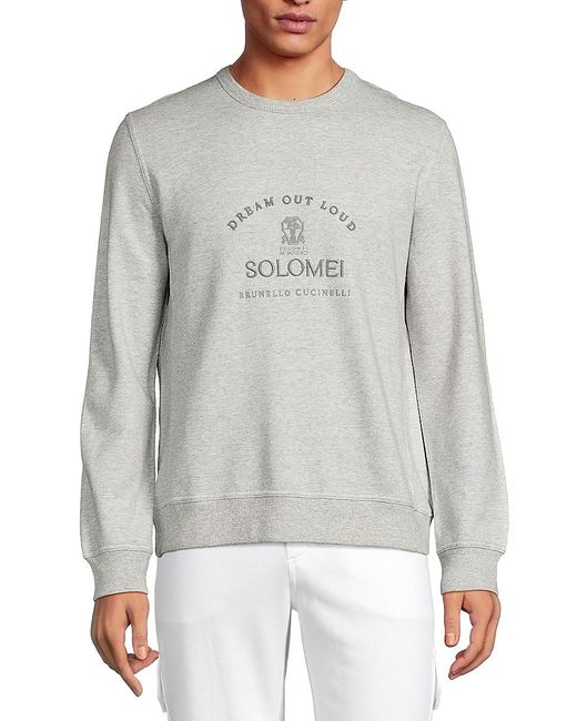 Brunello Cucinelli Gray Graphic Sweatshirt for men