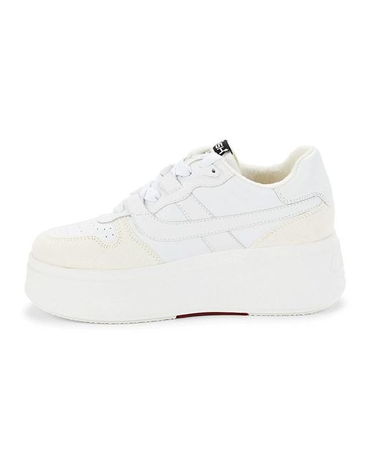 Ash White Mitch Suede & Leather Platform Sneakers