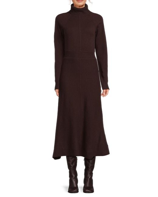 10 Crosby Derek Lam Multicolor Bethany Wool Turtleneck Midi-Dress