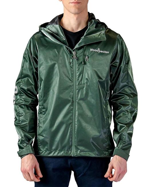 Woodpecker Men's Green Iridescent Waterproof Windbreaker