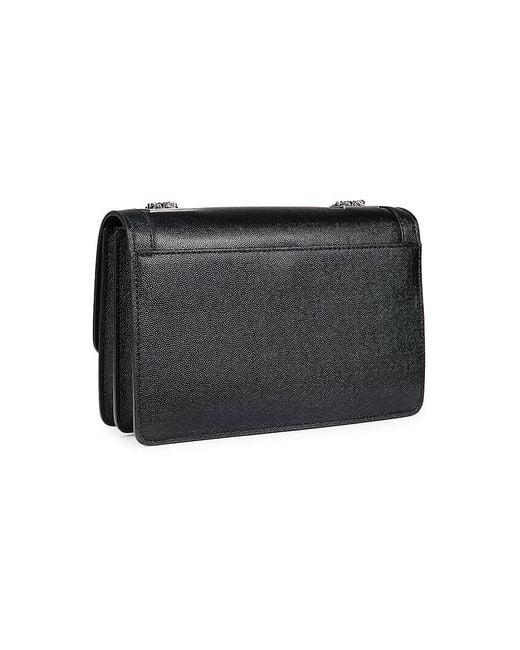 Karl Lagerfeld Black Corinne Logo Leather Shoulder Bag