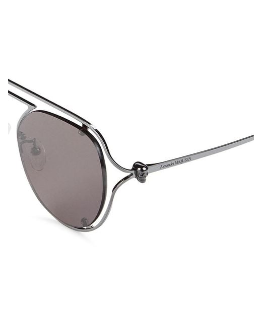 Alexander McQueen Gray 51mm Geometric Sunglasses