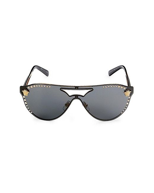 Versace Metallic 60mm Embellished Oval Sunglasses