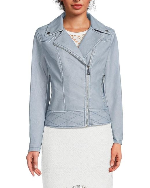 Guess Natural Ivonne Faux Leather Biker Jacket