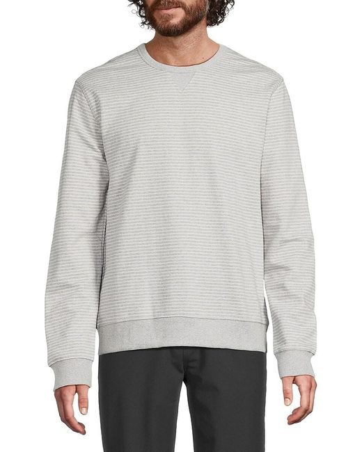 Ben Sherman Gray Striped Fleece Sweatshirt for men