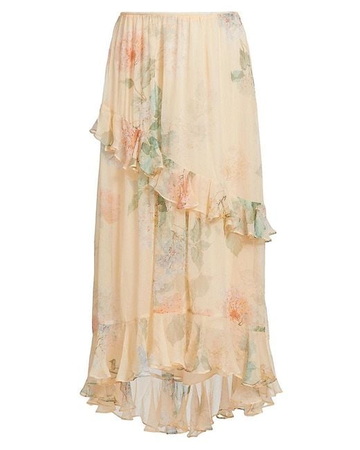 Zimmermann Natural Tiered Floral Skirt