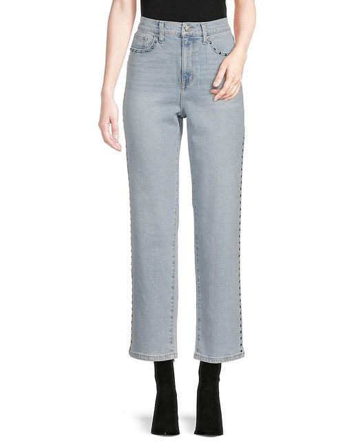 DKNY Blue High Rise Heavy Faded Jeans