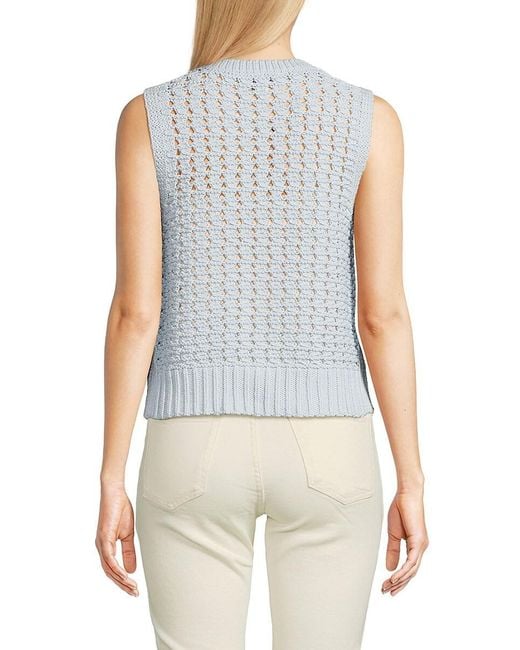 DKNY Blue Open Knit Vest