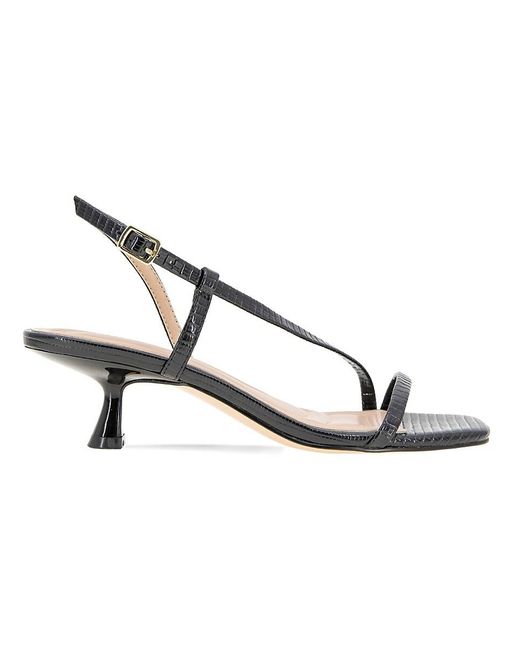 BCBGeneration Metallic Inaya 50Mm Crocodile-Embossed Faux Leather Kitten-Heel Sandals
