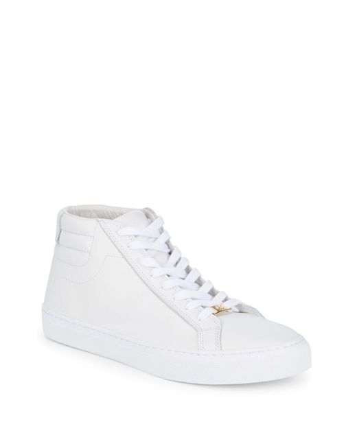 True Religion White Leather High Top Sneakers for men