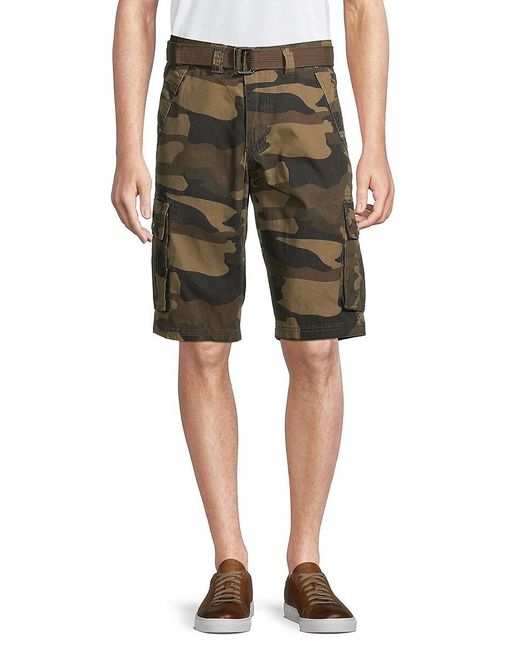 Xray Jeans Cotton X Ray Belted Cargo Shorts in Brown Camo (Green) for ...