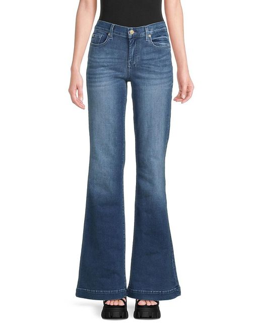 7 For All Mankind Blue Dojo Whiskered Bootcut Jeans