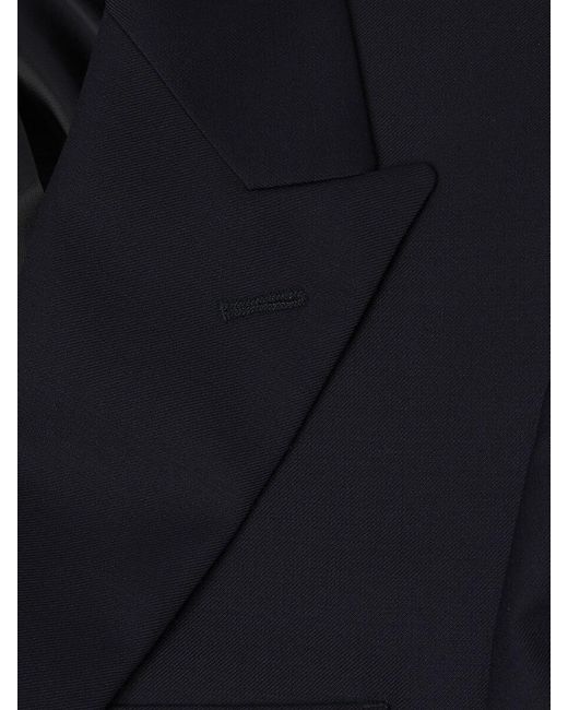 Calvin Klein Blue Plain Wool-Blend Two-Button Slim-Fit Suit for men