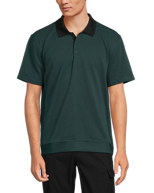 Kenneth Cole Green Short Sleeve Contrast Polo for men
