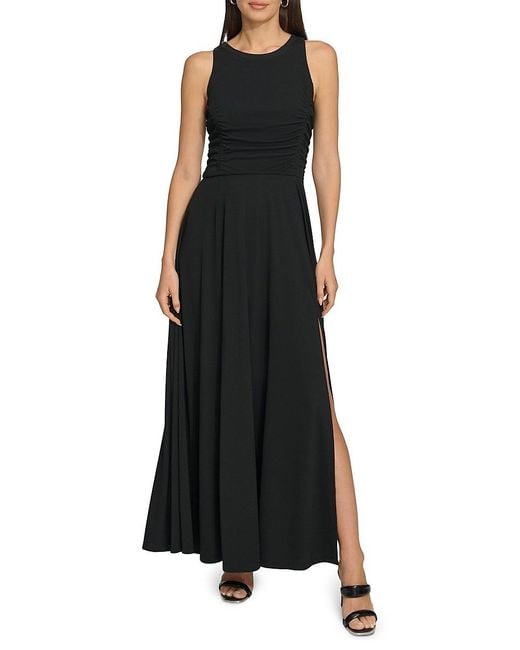DKNY Black Sleeveless Knit Maxi Dress