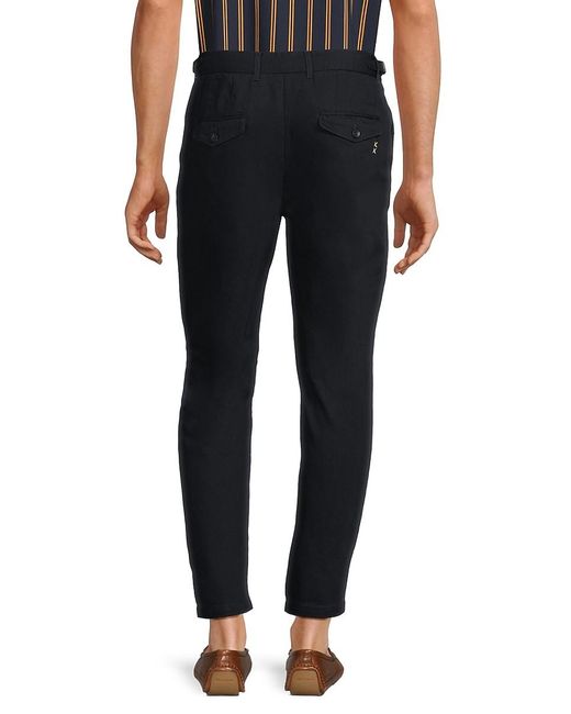 Scotch & Soda Black The Drift Regular Tapered Fit Flat Front Pants for men