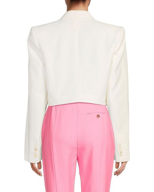 Alexander McQueen Pink Cropped Wool Blazer