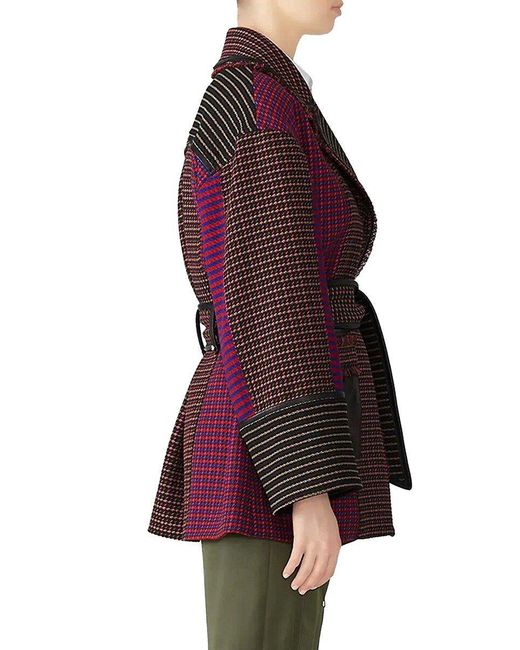 Tanya Taylor Joyce Houndstooth Coat in Red Lyst