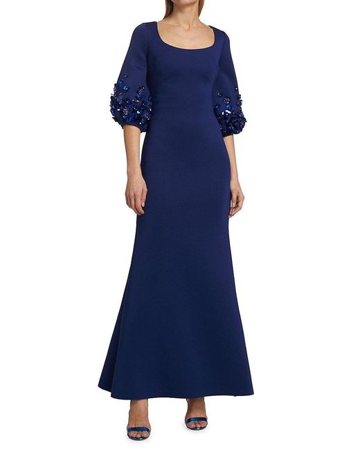 Badgley mischka lace sleeve on sale gown