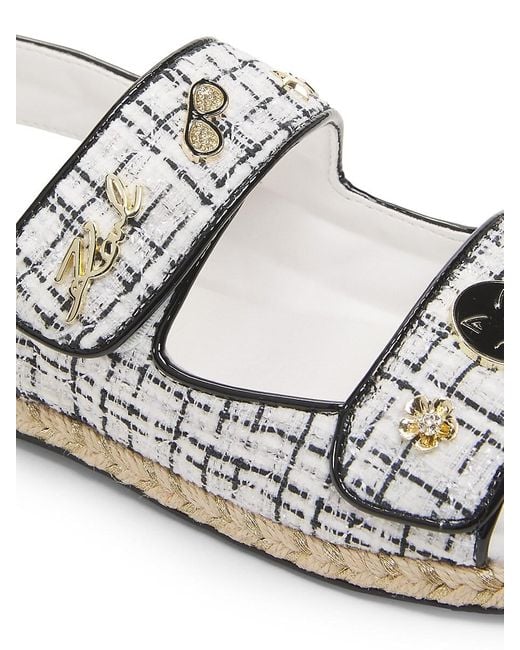 Karl Lagerfeld Multicolor Charlay Logo Tweed Sandals