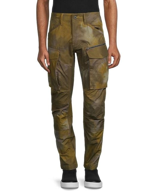 G-Star RAW Green Rovic Zip 3d Tapered Cargo Pants for men