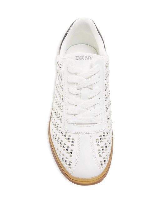 DKNY White Seacliff Embellished Sneakers