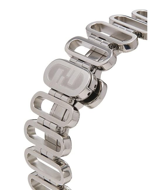 Fendi White O'Lock 28Mm Stainless Steel Bracelet Watch