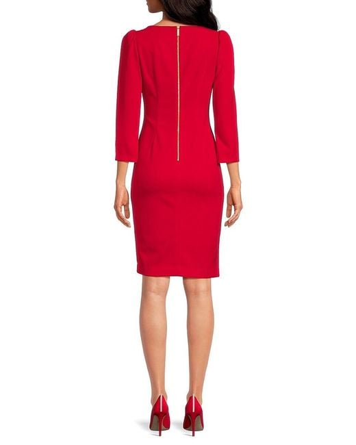 Calvin klein puff sleeve sheath dress sale