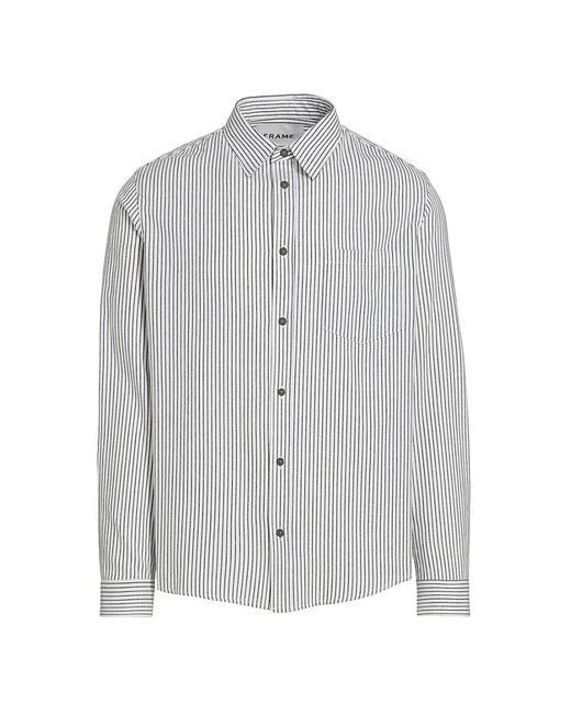FRAME Gray Striped Classic Shirt for men