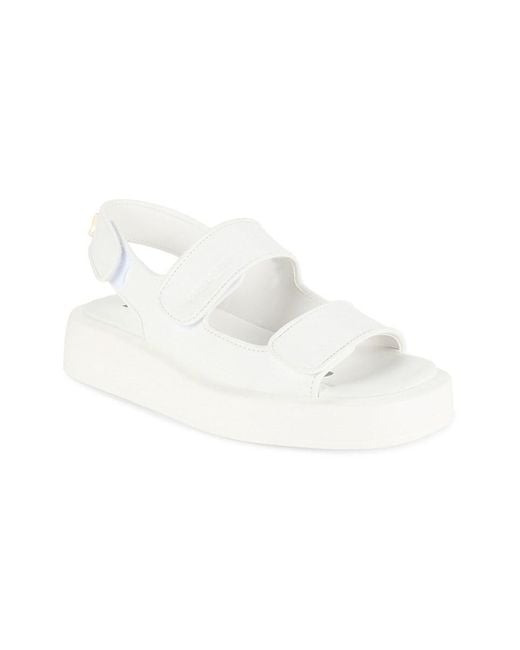 Karl Lagerfeld White Orli Logo Sandals