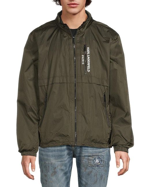 Karl Lagerfeld Green Logo Jacket for men