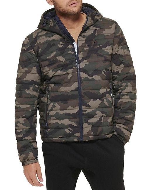 Tommy Hilfiger Gray Hooded Puffer Jacket for men