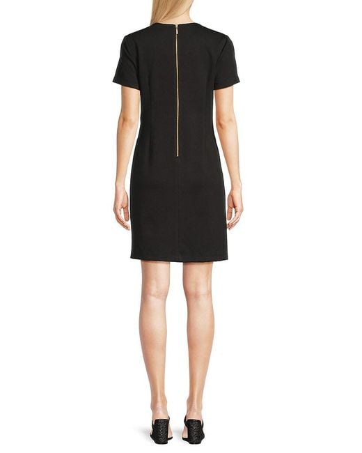 Calvin Klein Black Solid Shift Minidress