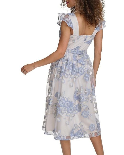 Kensie Multicolor Floral Midaxi A-Line Midi-Dress