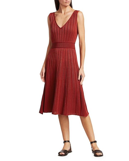 Loro Piana Silk Cuevas Knit Dress in Red Lyst