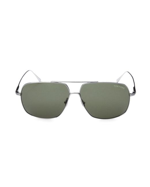 Tom Ford Green 62mm Aviator Titanium Sunglasses