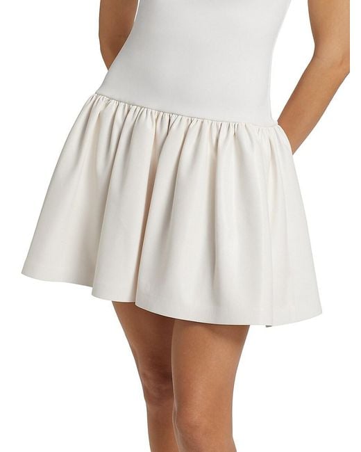 Alice + Olivia Black Ella Faux Leather Minidress